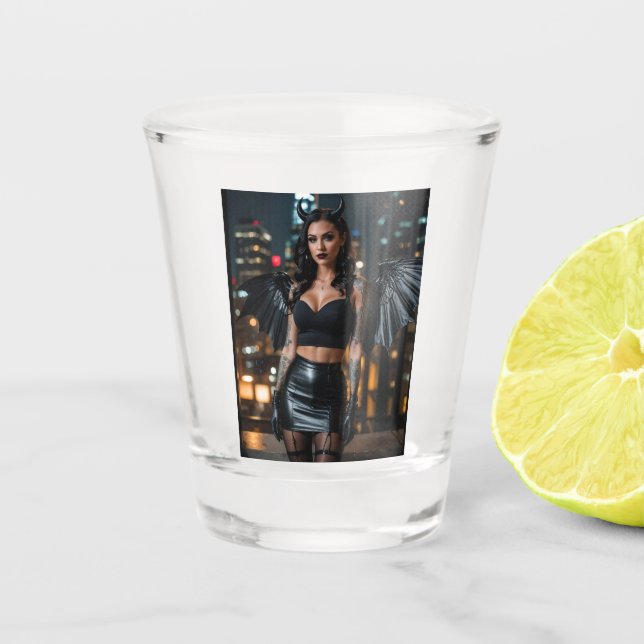 Ein wildes Getränk Schnapsglas (Vorderseite)