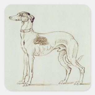 Ein Windhund, Gegenüberstellen verlassen (Stift u Quadratischer Aufkleber