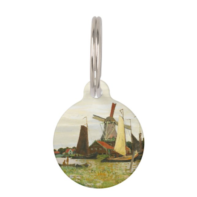 Ein Windrad in Zaandam Claude Monet Haustiermarke (Vorderseite)