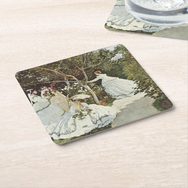 Ein Windrad in Zaandam Claude Monet Rechteckiger Pappuntersetzer (angewinkelt)