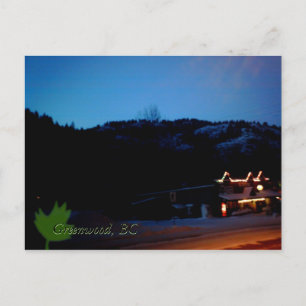 Ein Winter-Abend in Greenwood, BC Postkarte