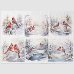 Ein Winter Kardinal Serie Design 7 Seidenpapier