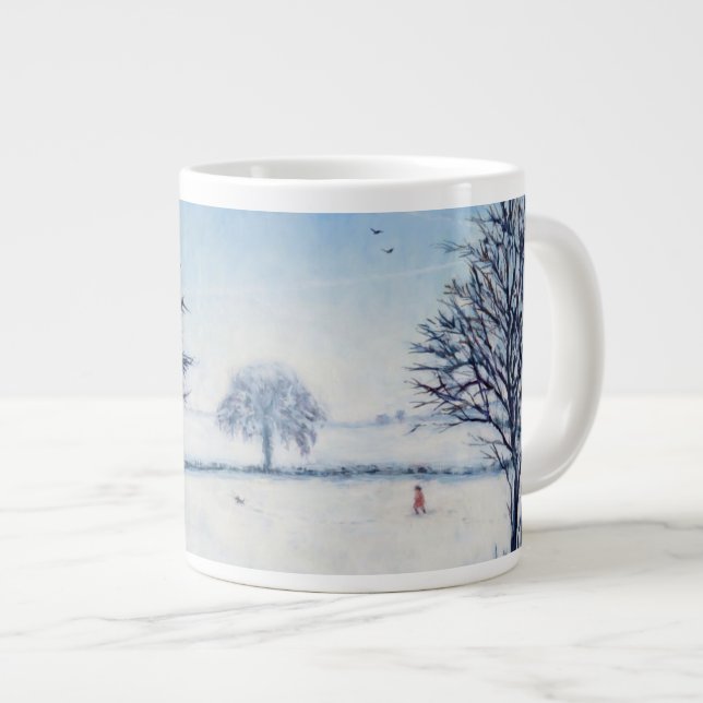 Ein Winter-Weg Jumbo-Tasse (Vorderseite Rechts)