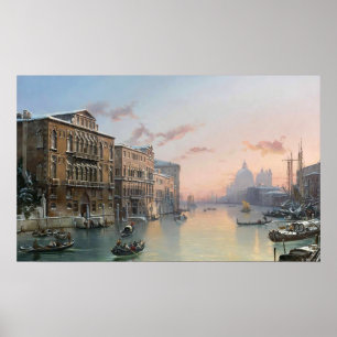 Ein Winterblick auf den Grand Canal, Venedig, Poster