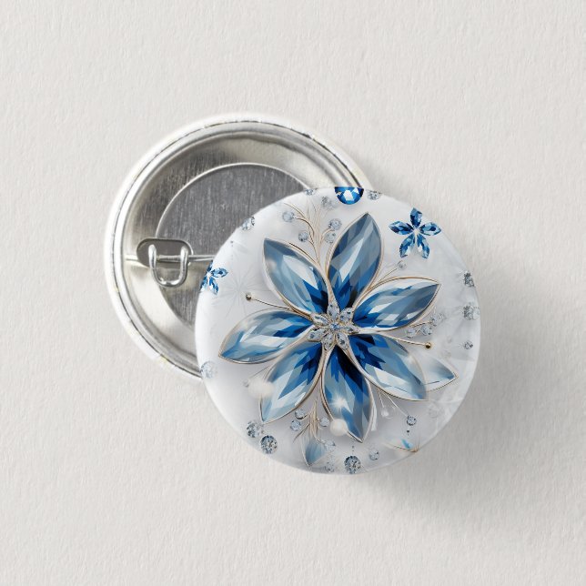 Ein Wintererlebnis-Dekor mit Schneeflocken Button (Vorne & Hinten)