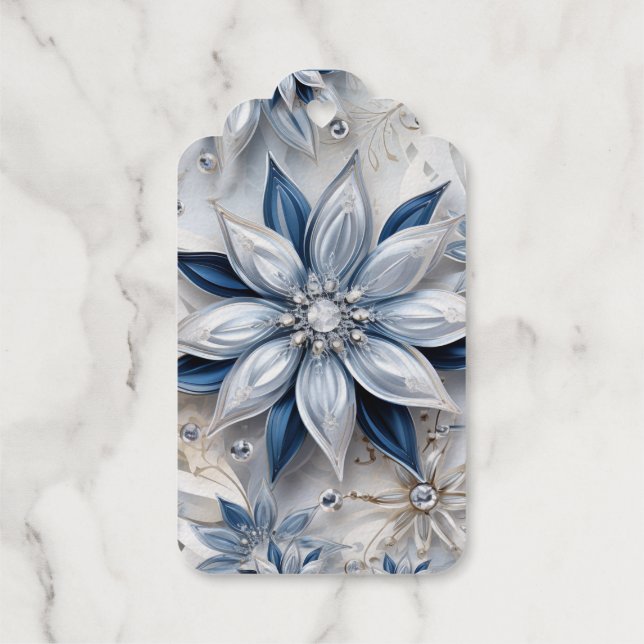 Ein Wintererlebnis-Dekor mit Schneeflocken Geschenkanhänger (Rückseite)