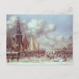 Ein Wintererlebnis in Amsterdam Postkarte