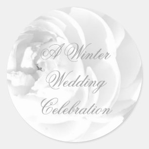Ein Winterhochzeitsticker Runder Aufkleber