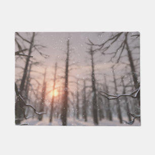 Ein Winternachtstraum vor der Tür Fußmatte