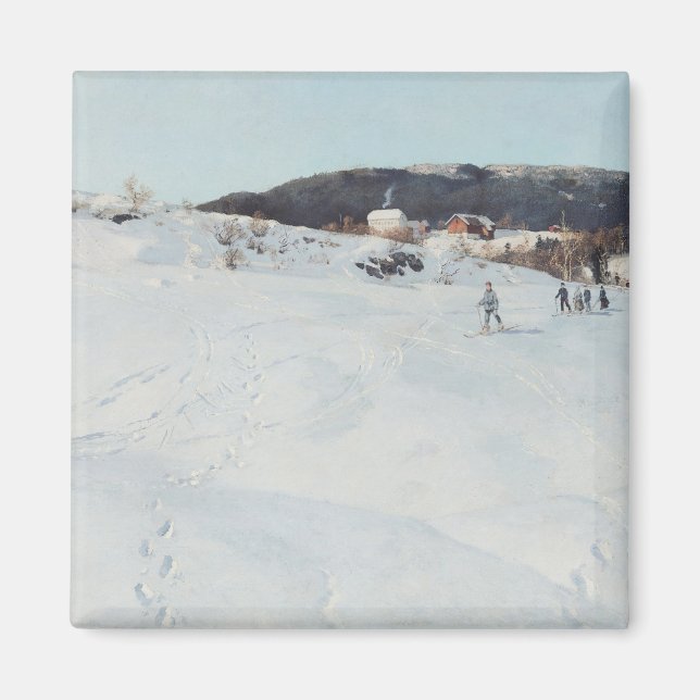 Ein Wintertag in Norwegen, 1886 Magnet (Vorne)