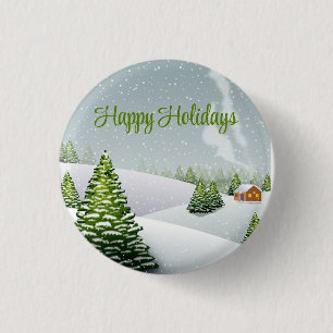Ein Wintertag mit Weihnachtsbaum bedeckt Schnee Sq Button