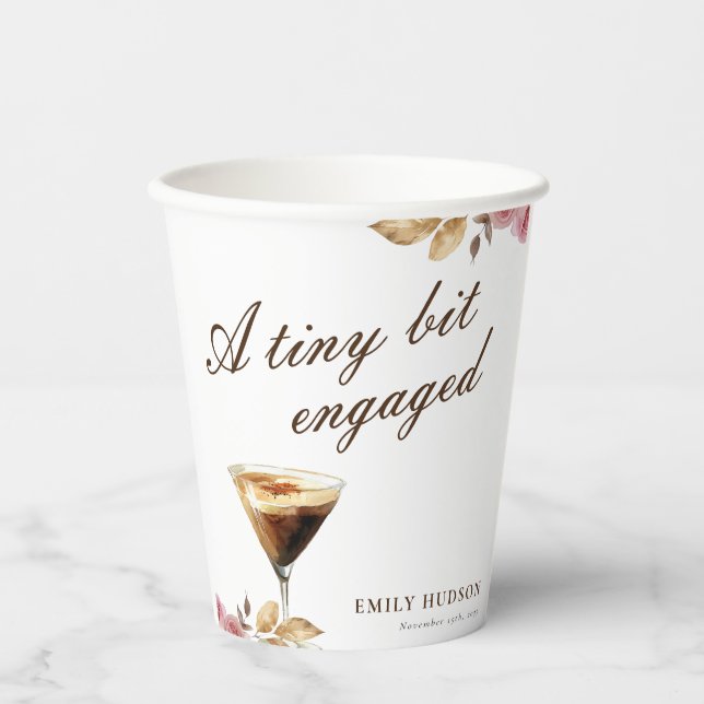 Ein winziges Espresso Martini-Brautparty Pappbecher (Vorderseite)