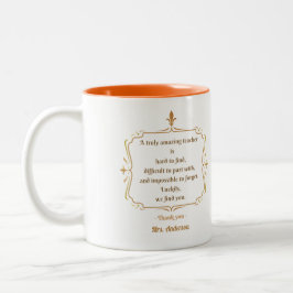 Ein wirklich phantastischer Lehrer ist schwer zu f Zweifarbige Tasse