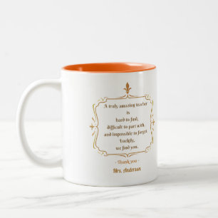 Ein wirklich phantastischer Lehrer ist schwer zu f Zweifarbige Tasse