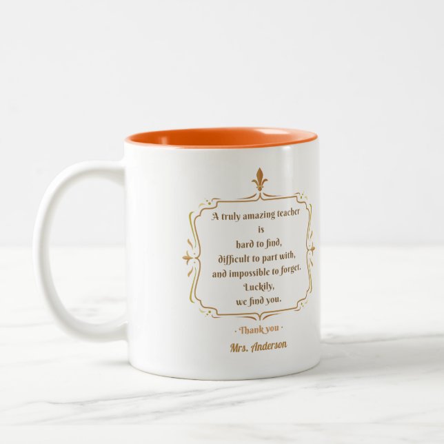 Ein wirklich phantastischer Lehrer ist schwer zu f Zweifarbige Tasse (Links)