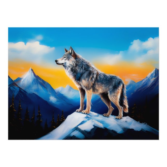 Ein Wolf  Fotodruck (Vorne)