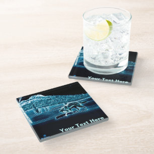 Ein Wolf im Schnee Glasuntersetzer