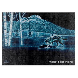 Ein Wolf im Schnee Schneidebrett