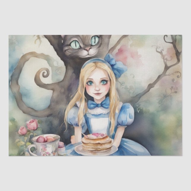 Ein Wonderland Watercolor Decoupage Papier (Vorderseite)