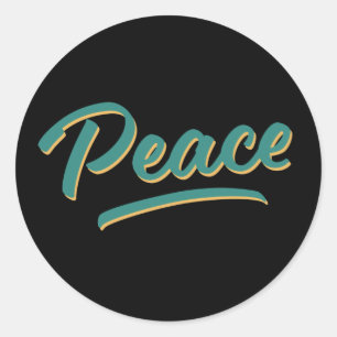 Ein Wort, das den Frieden inspirierend Zitat Runder Aufkleber