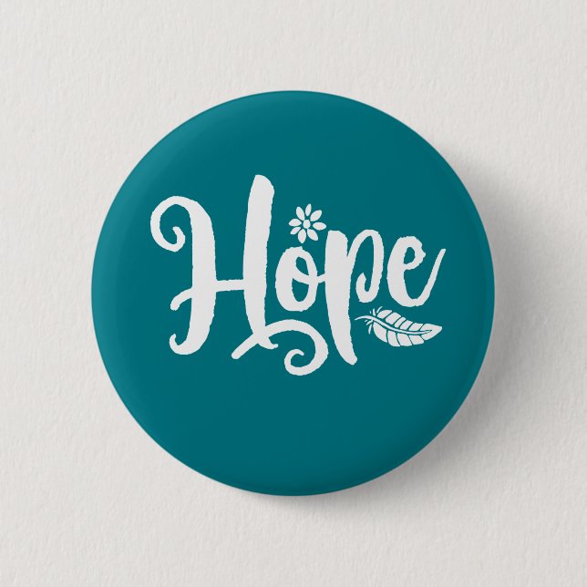 Ein Wort, das sagt, Hoffnung Curry Kalligraphie Button (Vorderseite)