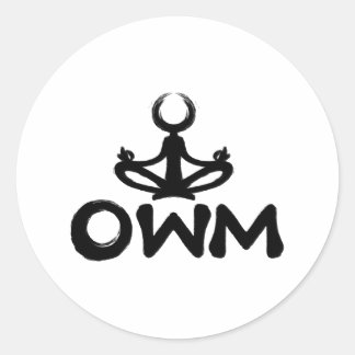 Ein-Wort-Mantra-Meditations-Aufkleber Runder Aufkleber