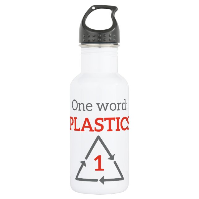 Ein Wort: Plastik Edelstahlflasche (Vorderseite)