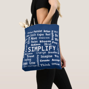"Ein Wort" Wortwolke auf Navyblau Tasche