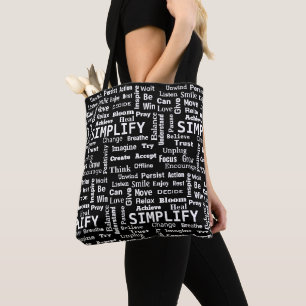 "Ein Wort"-Wortwolke auf Schwarz Tasche