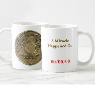 Ein Wunder geschah am INDIVIDUELLEN DATUM Sober Co Kaffeetasse