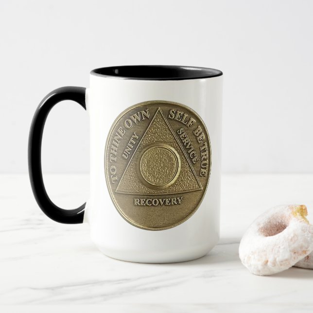 Ein Wunder geschah hier am CUSTOM DATE OM Coin Tasse (Mit Donut)