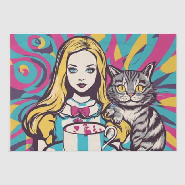Ein Wunderland Popart Dekoupage Paper Seidenpapier (Vorderseite)