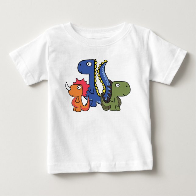 Ein wunderlicher Dinosaurierfreund, niedlich und Baby T-shirt (Vorderseite)
