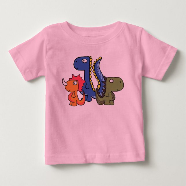 Ein wunderlicher Dinosaurierfreund, niedlich und Baby T-shirt (Vorderseite)