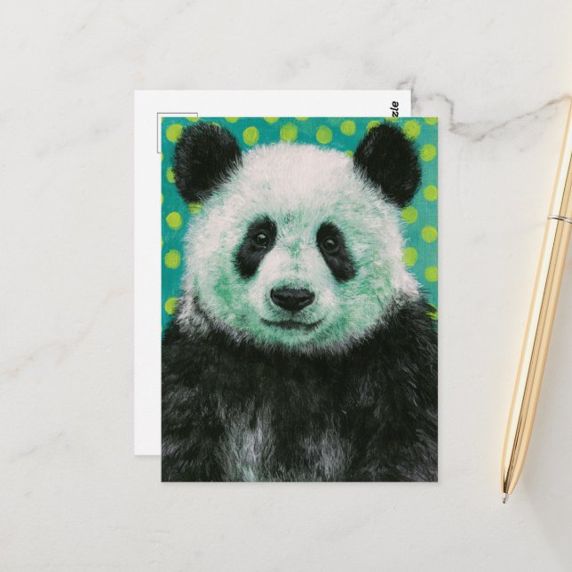 Ein wunderschöner Panda-Bär Postkarte (Vorderseite/Rückseite Beispiel)