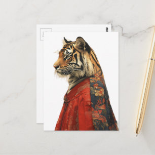 Ein wunderschöner Tiger in einem Gewand Postkarte