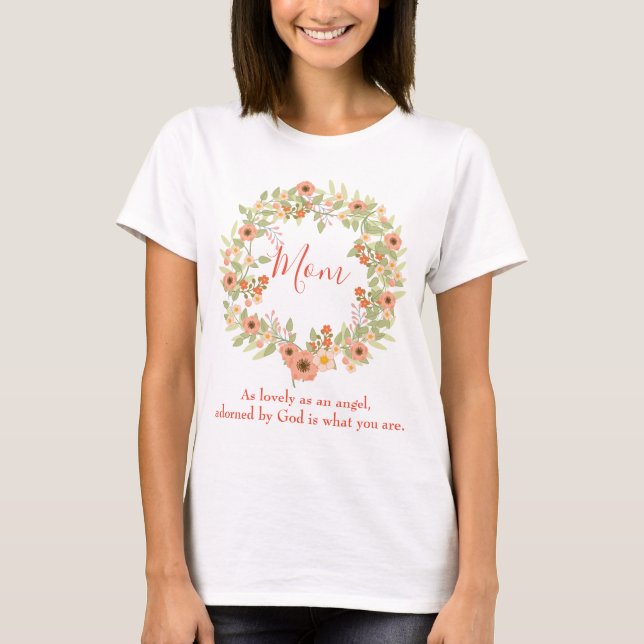 Ein wunderschönes Blumenkranz der Mama T-Shirt (Vorderseite)