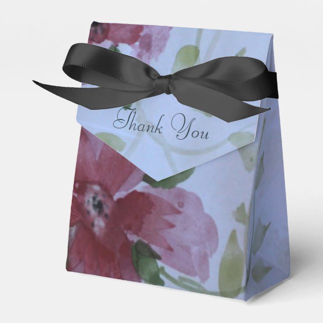 Ein wunderschönes Burgunder Wasserfarbenfloral Geschenkschachtel (Vorderseite)