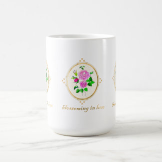 ein wunderschönes Keramik Magazin mit Rose Design Kaffeetasse