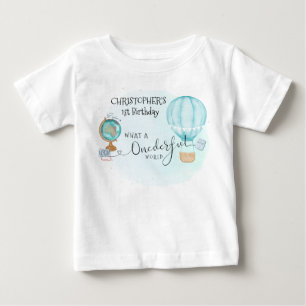 EIN wundervoller Welt Blauer Heißluftballon 1. Geb Baby T-shirt