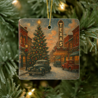 Ein wundervolles Weihnachten auf den Straßen von T Keramikornament