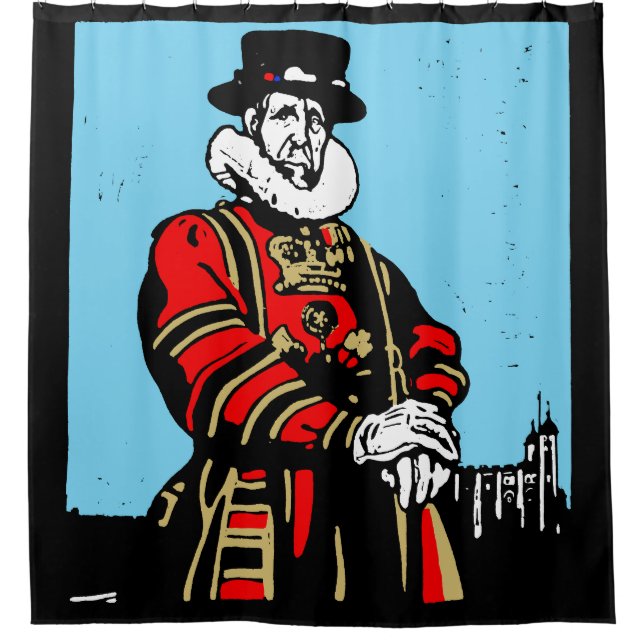 Ein Yeoman Warder oder Beefeater Duschvorhang (Vorderseite)