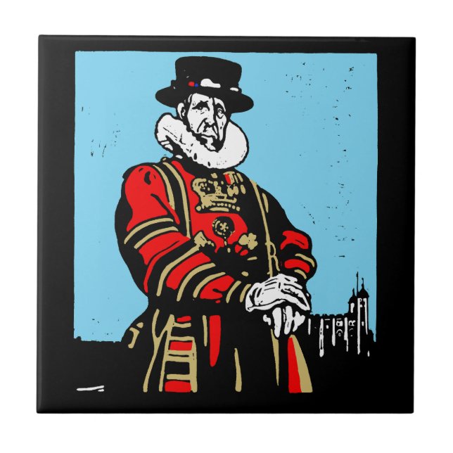 Ein Yeoman Warder oder Beefeater Fliese (Vorderseite)