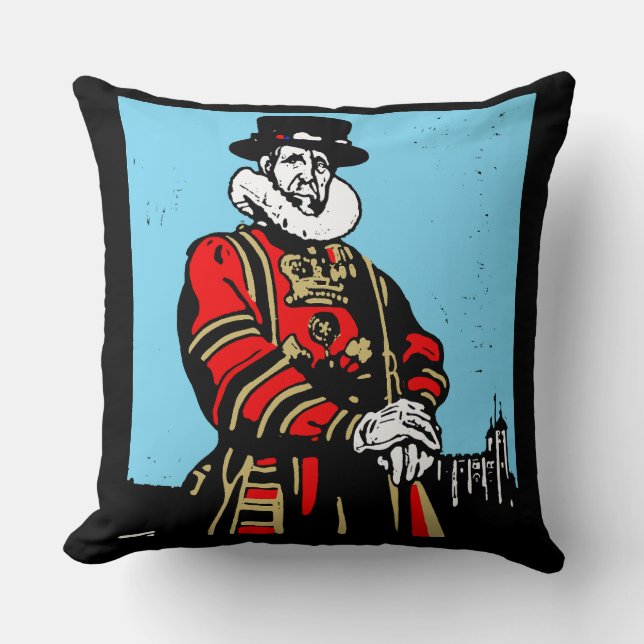 Ein Yeoman Warder oder Beefeater Kissen (Vorderseite)