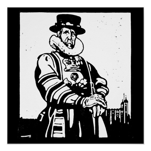 Ein Yeoman Warder oder Beefeater Poster (Vorderseite)