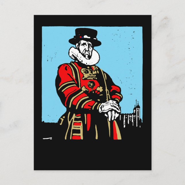 Ein Yeoman Warder oder Beefeater Postkarte (Vorderseite)