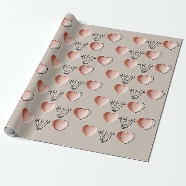 Ein zartes minimalistisches Herz. Geschenkpapier (Ungerollt)