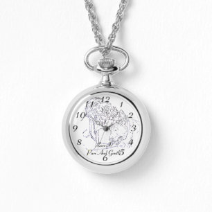 Ein zärtliches zeichn von Mädchen, die sich akita  Armbanduhr