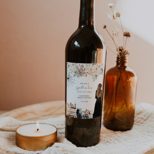 Ein Zauber | Halloween-Brautparty Weinetikett (Von Creator hochgeladen)