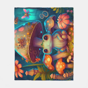 Ein zauberhafter Pilzfrosch Fleecedecke